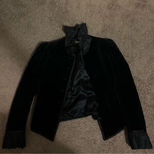 Rare 1970s-1980s Women’s Yves Saint Laurent Rive Gauche Vintage black Blazer 44